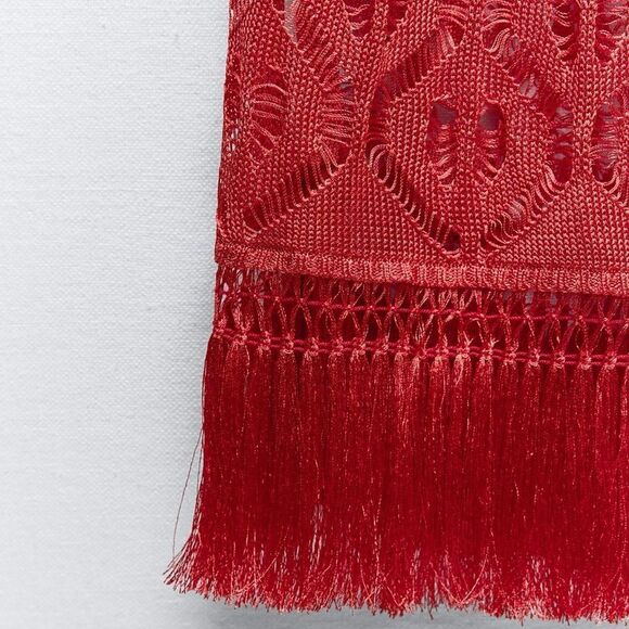 Zara long fringed open knit tunic - Picture 8 of 8